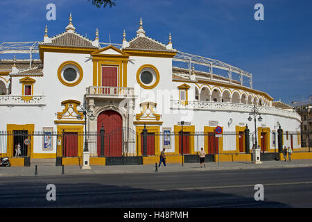 Spagna, Andalusia, Siviglia, corrida arena, ingresso principale, Foto Stock
