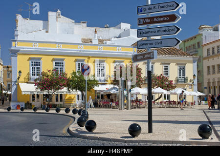 Il Portogallo, Algarve, Faro, Città Vecchia, Francisco Gomes Platz, Foto Stock