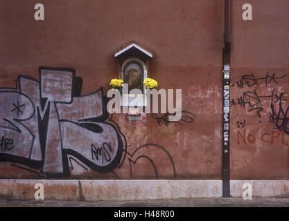 L'Italia, Veneto, Venezia, facciata, Madonna, graffiti, Foto Stock