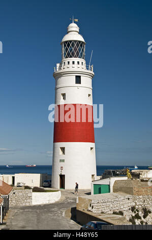 Gibilterra, faro al South Point, Europa-Point, Foto Stock