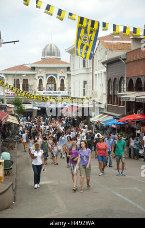 Turchia, Istanbul, principe isole nel Marmarameer, Büyük Ada, corsia principale in traghetto dock, Foto Stock