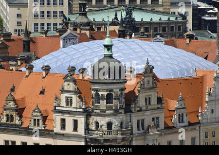 Residence serratura con cupola in vetro, Dresda, Sassonia, Germania, Foto Stock