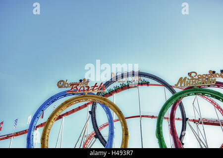 Roller Coaster al Oktoberfest a Monaco di Baviera, Foto Stock