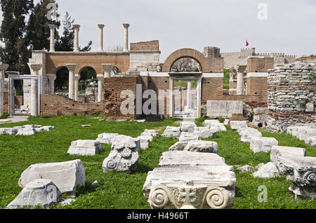 La Turchia, costa ovest, Izmir, Selcuk, John's basilica, Foto Stock