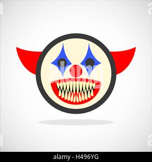 Creepy clown smiley Illustrazione Vettoriale