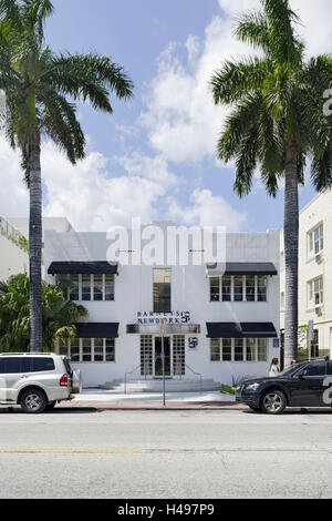 Architettura Art Deco, Washington Avenue, South Beach di Miami, Art Deco District, Florida, STATI UNITI D'AMERICA, Foto Stock
