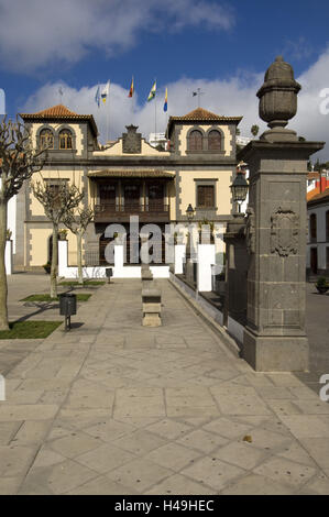 Spagna, grana Canaria, Teror, il municipio in Plaza de la Alameda, Foto Stock