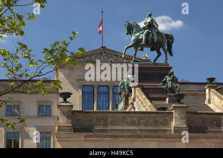 Germania Berlino, old national gallery, statua equestre, Friedrich Wilhelm IV, Foto Stock