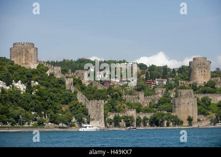 Turchia, Istanbul, Rumelihisar, fortezza ottomana impianto, European page, Rumeli nella parte di Istanbul città Sariyer, Foto Stock