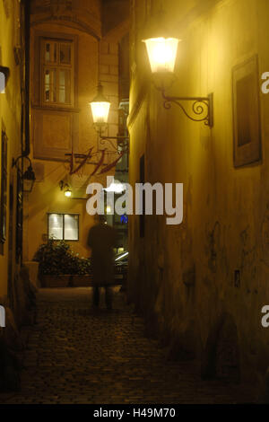 Austria, Vienna, greco's Lane, corsia medievale di sera, Foto Stock