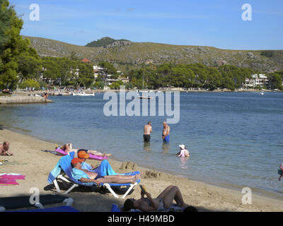 Spiaggia di Port de Pollenca, Maiorca, SPAGNA, Foto Stock