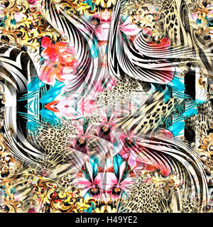 Texture della stampa di strisce di tessuto leopard per lo sfondo Foto Stock