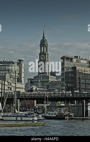 Germania, Amburgo, porto, Baumwall, nella chiesa di St Michaelis, Foto Stock