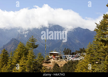 Regno del Bhutan, vista dall 'Tiger's Nest", Foto Stock