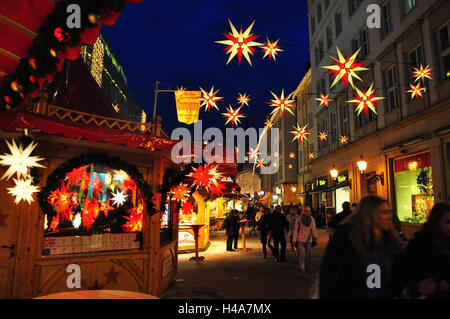 Germania, Sassonia-Anhalt, Magdeburgo, Fiera di Natale, decorazione, crepuscolo, Foto Stock