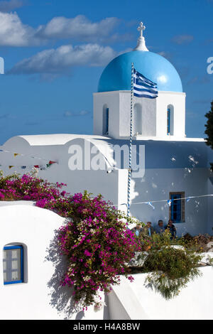 Grecia CICLADI Santorini, Vourvoulos, chiesa agio Artemios, Foto Stock