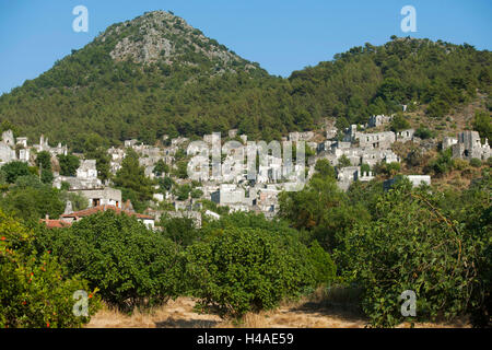 Turchia, Provincia di Mugla, Fethiye, Kayaköy, uscito villaggio greco, Foto Stock