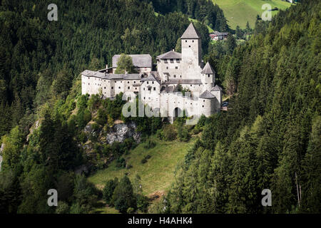 Castello di Tures, Sand in Taufers, Valle Aurina, fotografia aerea, edificio storico, Alto Adige, Italia Foto Stock