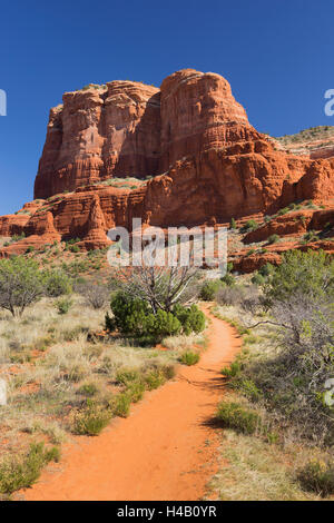 Courthouse Butte, Bell Rock Trail, Sedona, in Arizona, Stati Uniti d'America Foto Stock