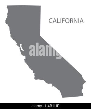 California USA Mappa in grigio Illustrazione Vettoriale