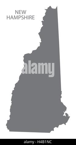 New Hampshire USA Mappa in grigio Illustrazione Vettoriale