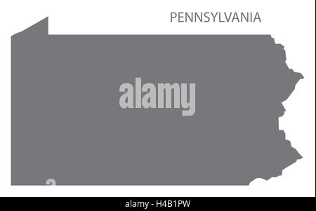 In Pennsylvania USA Mappa in grigio Illustrazione Vettoriale