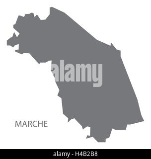 Marche Italia mappa in grigio Illustrazione Vettoriale