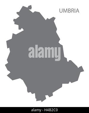Umbria Italia mappa in grigio Illustrazione Vettoriale
