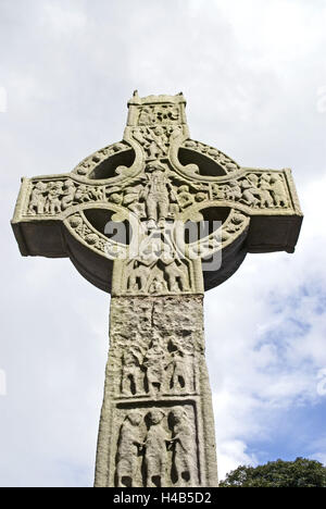 In Irlanda, il Leinster, Louth, Monasterboice, chiostro impianto, 5. Cento., cimitero, croce, Foto Stock