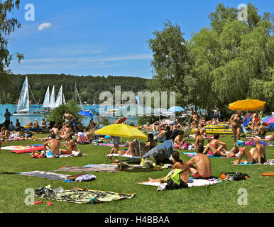 In Germania, in Baviera, area Fünfseenland, al lago worthsee Foto Stock