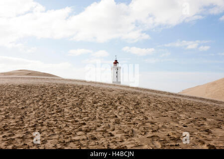 Il drifting dune di sabbia e il faro di Rubjerg Knude, Danimarca Foto Stock