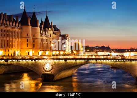 Parigi di notte, Francia Foto Stock