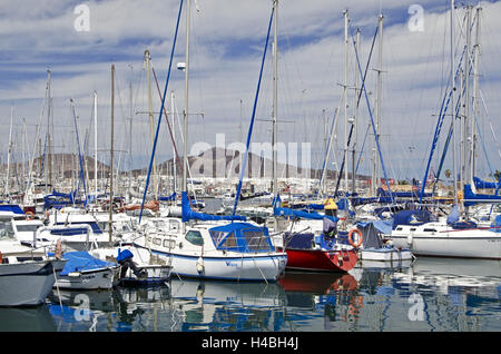 Spagna, isola Canarie, grana Canaria, la lettura di Palma, yacht harbour, 'La Isleta', Foto Stock