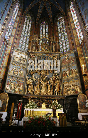 La Polonia, Galizia, Cracovia, Marien la chiesa gotica, vista interna, Foto Stock