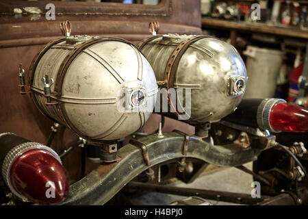 Hot-Rod, Rat-Rod, l'auto-costruito con aereo motore radiale Foto Stock