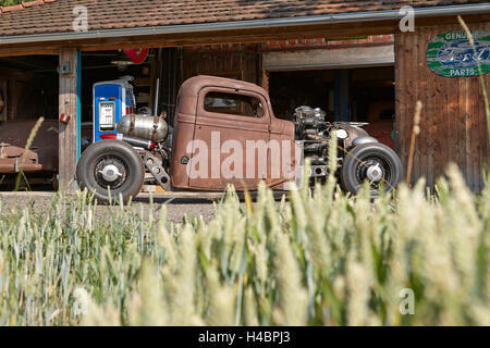 Hot-Rod, Rat-Rod, l'auto-costruito con aereo motore radiale Foto Stock