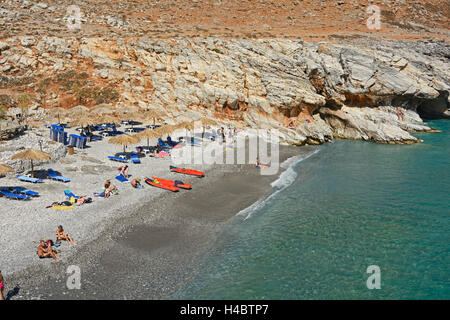 Creta, Finika baia con spiaggia di Marmara Foto Stock