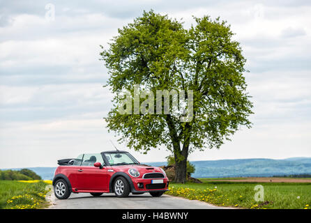 Breuberg, Hesse, Germania, Mini Cooper S cabrio, anno di fabbricazione 2015, Foto Stock