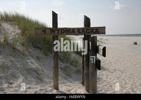 Polonia, Pomerania, Lebork, Leba, drifting duna di sabbia, il Mar Baltico Foto Stock