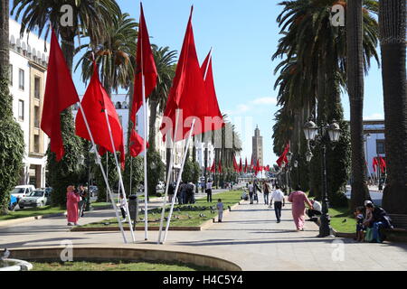 Rabat, 11 ottobre 2016. uno dei luoghi storici di Rabat vicino al parlenment dove la gente usa per qualsiasi tipo di protesta in Marocco. Foto Stock