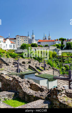 Teatro Antico Fourvière, colle Fourvière, Lione, regione Auvergne Rhône incubo, Francia, Foto Stock