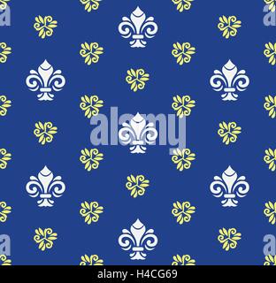 Vettore di Seamless Pattern con Royal Lily Illustrazione Vettoriale