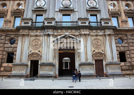 Spagna, Andalusia, Granada, Alhambra che Palacio de Carlos V. Foto Stock