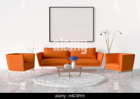 Blank cornice immagine sulla parete Foto Stock