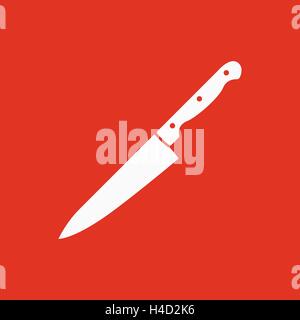 Il coltello e la relativa icona. Coltello del trinciatore simbolo. Appartamento Illustrazione Vettoriale