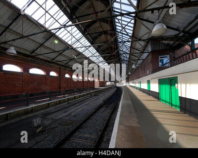 Holyhead stazione ferroviaria, Holyhead, Anglesey, Galles del Nord, Wales, Regno Unito Foto Stock