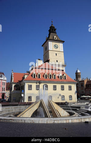 Ex Kronstaedter city hall, Casa Primariei, ora museo storico, nel centro storico della città nello spazio Piata Sfatului Brasov, Kronstadt, Transilvania, Romania, Foto Stock