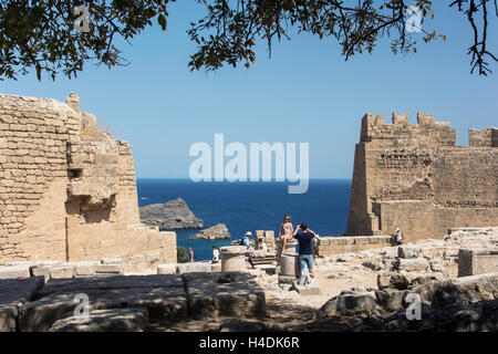 Lindos, vista dall'Acropoli Foto Stock