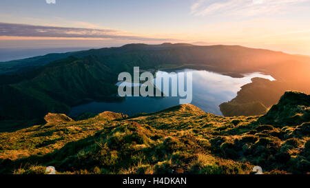 Lagoa Fogo in Sao Miguel, Azzorre, Portogallo Foto Stock