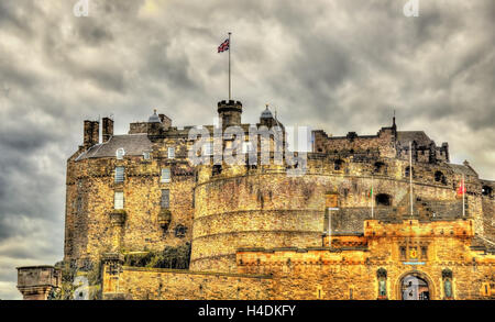 Vista sul Castello di Edimburgo - Scozia, Regno Unito Foto Stock